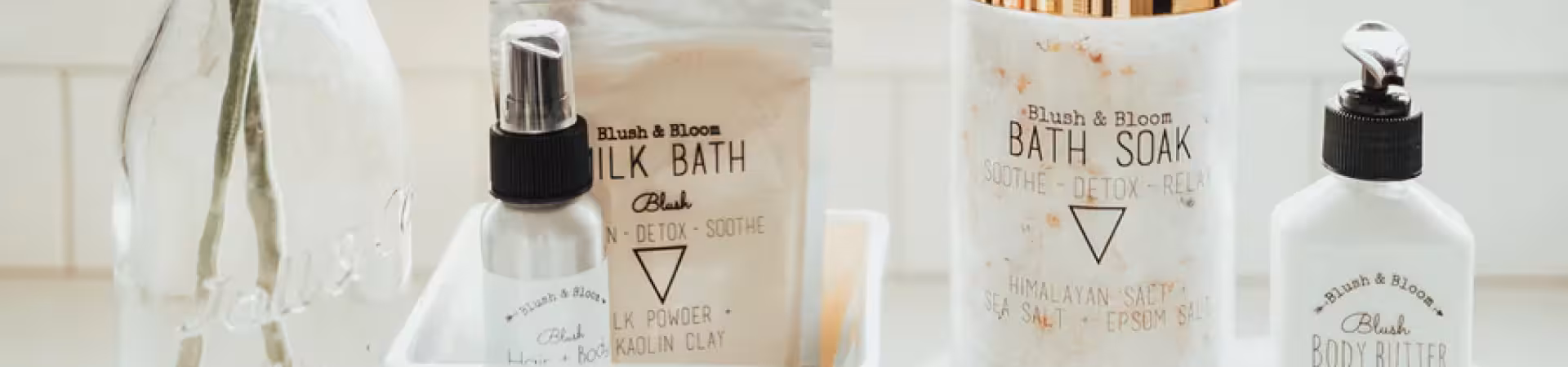 Blush & Bloom milk bath, bath soak and body butter